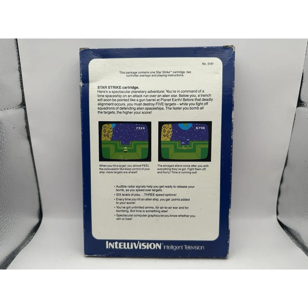 Star Strike Mattel Electronics Intellivision Game Cartridge Manual Inserts Box
